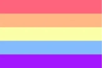 A simplified, 5-striped xenogender flag