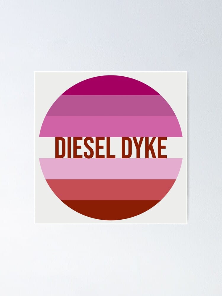"Diesel Dyke - Lesbian Pride Flag" Poster by gayestshop | Redbubble