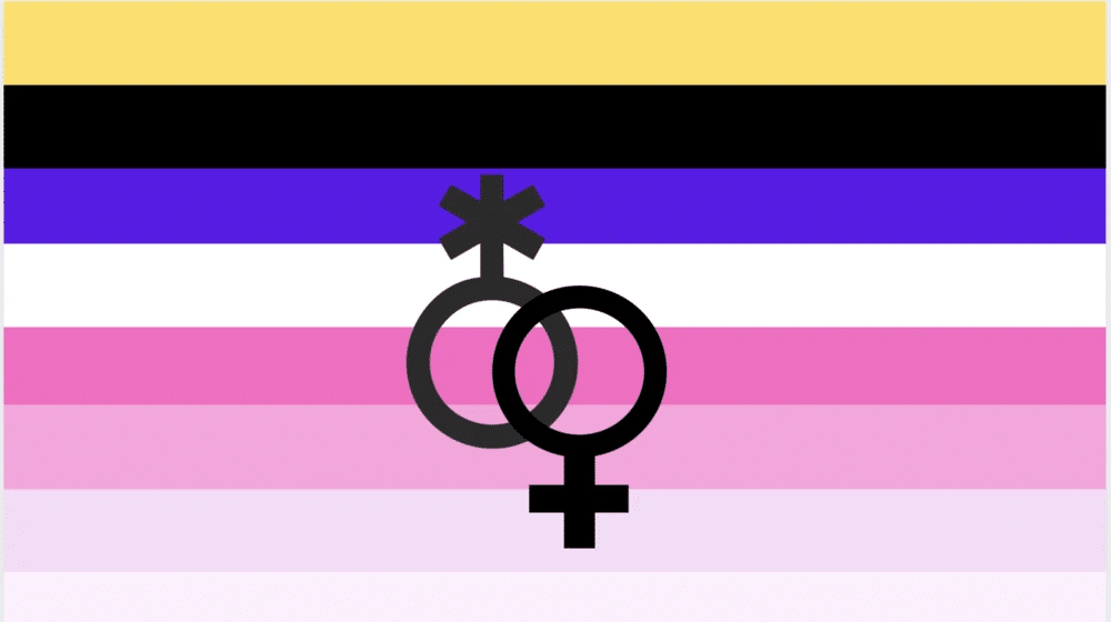 Alternate trixic flag featuring black and dark purple