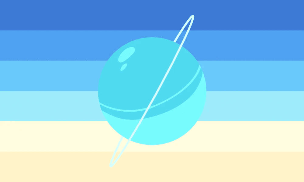 simplified version of the flag featuring the planet Uranus