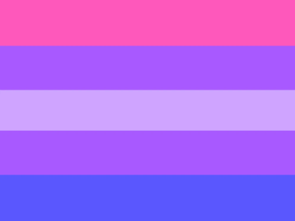 An alternate version of the bisexual flag