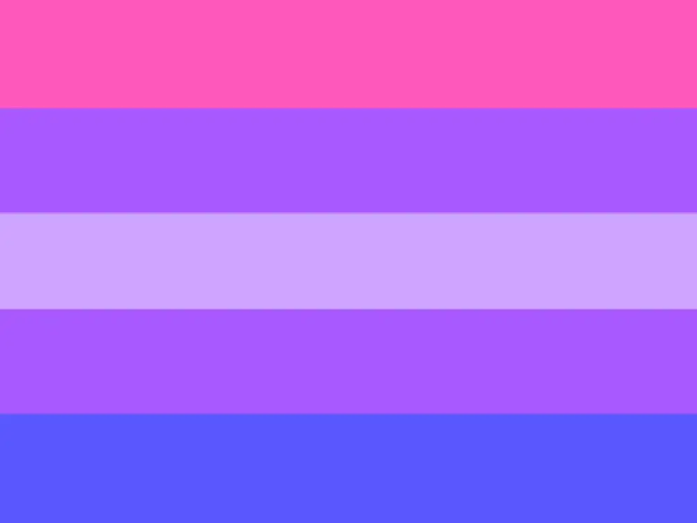 An alternate version of the bisexual flag