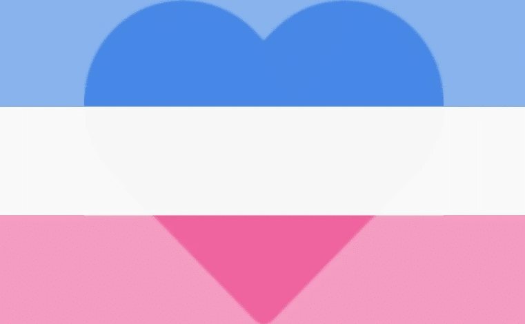 A blue, white, and pink version of the flag